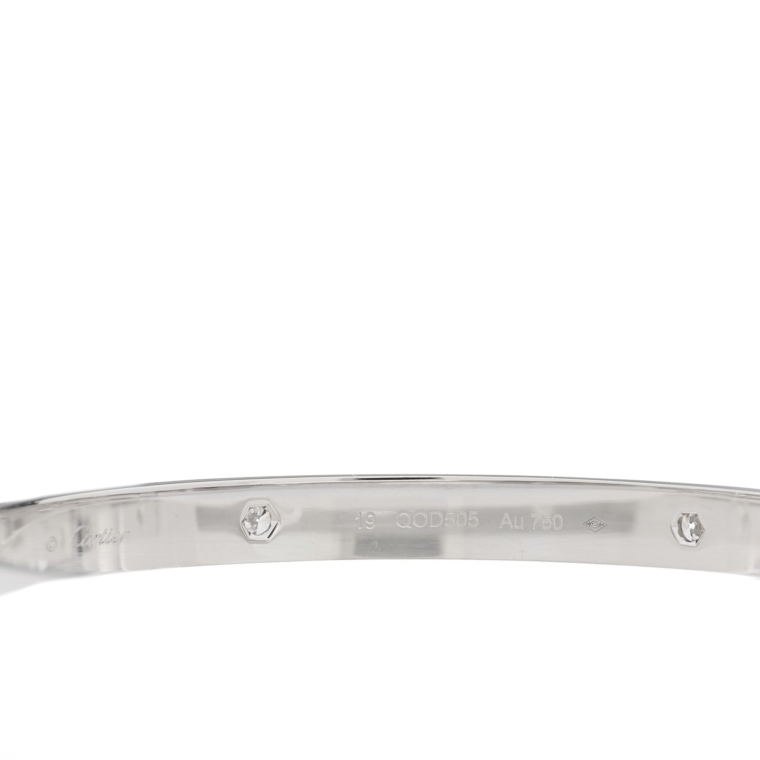 Cartier 18K White Gold 4 Diamond Love Bracelet 19 3 of 9