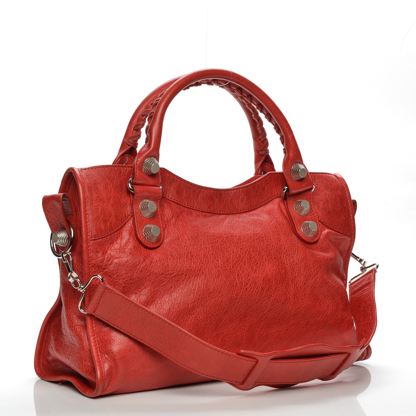 Agneau Giant 21 Silver Hardware City Rouge Coquelicot