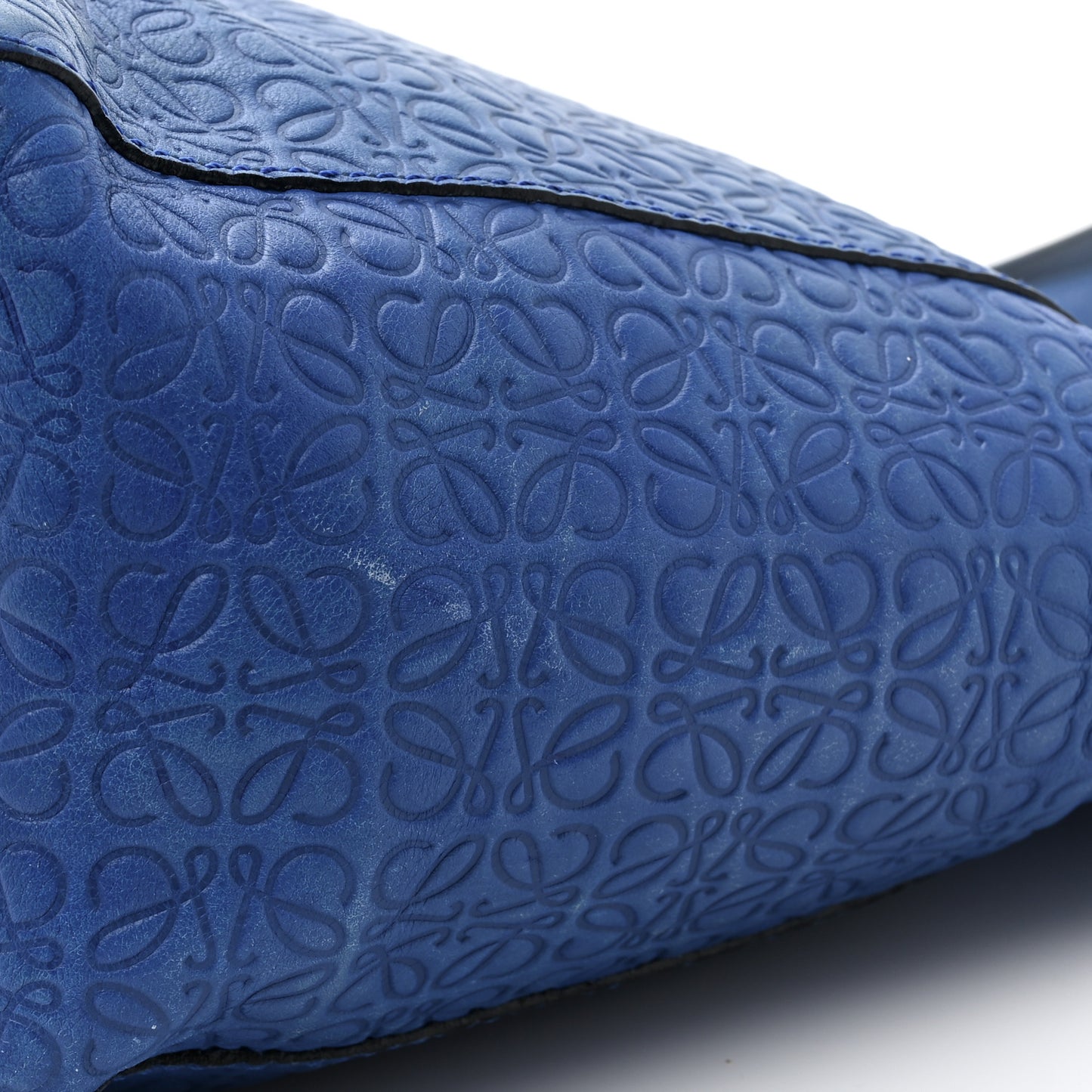 Calfskin Anagram Embossed Tote Blue