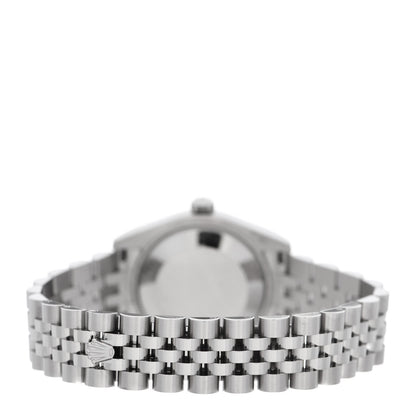 Rolex Stainless Steel 18K White Gold Diamond 31mm Oyster Perpetual Datejust Watch Black 178274 4 of 5