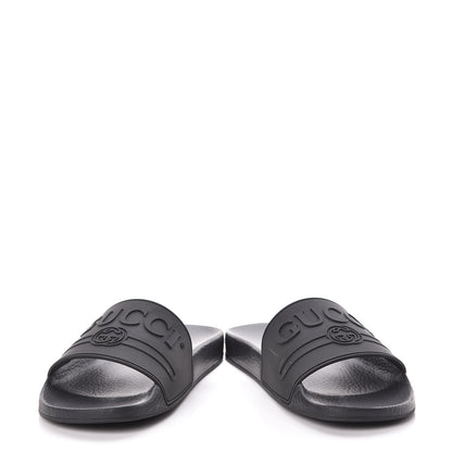 Gucci Rubber Womens Logo Slide Sandals 39 Black 5 of 10