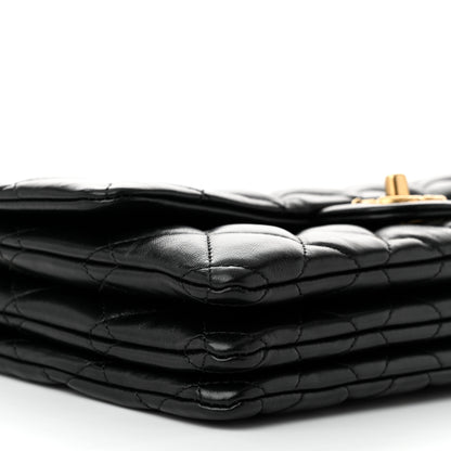 Chanel Lambskin Quilted Medium Pillow Crush Flap Bag Black 9 of 11