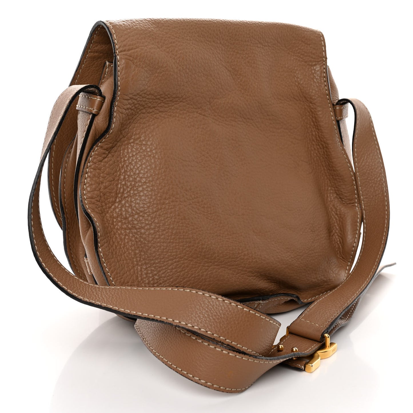 Calfskin Medium Marcie Round Crossbody Bag Nut