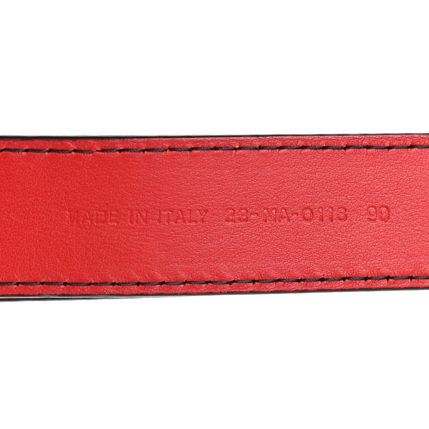 Calfskin D Fence Belt 90 Red
