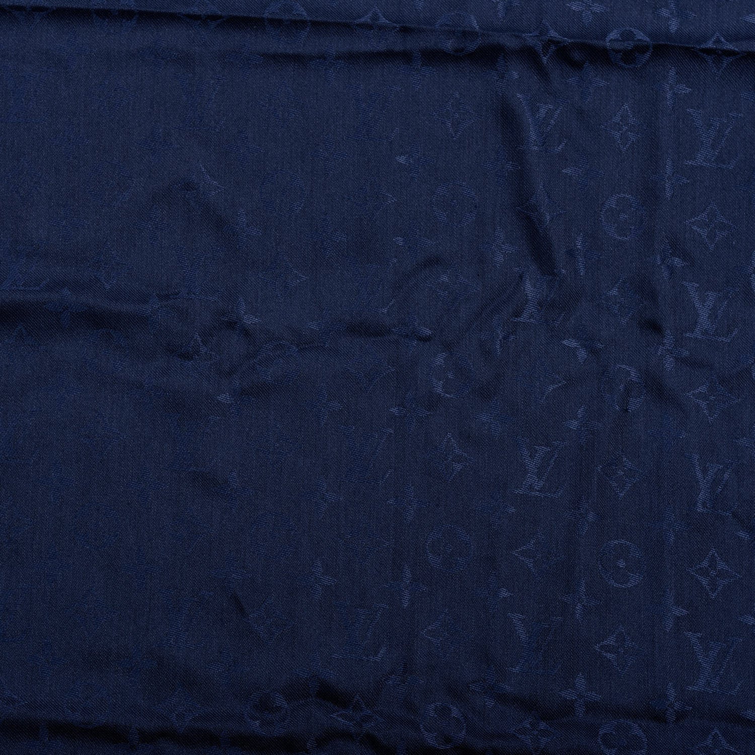 Louis Vuitton Silk Wool Monogram Shawl Night Blue 2 of 3