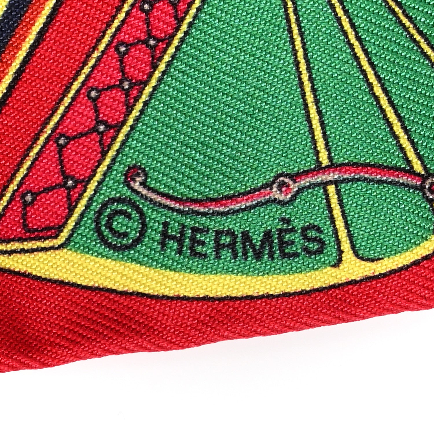 Hermes Silk Les Voitures A Transformation Twilly Rouge Bleu Gris 4 of 4
