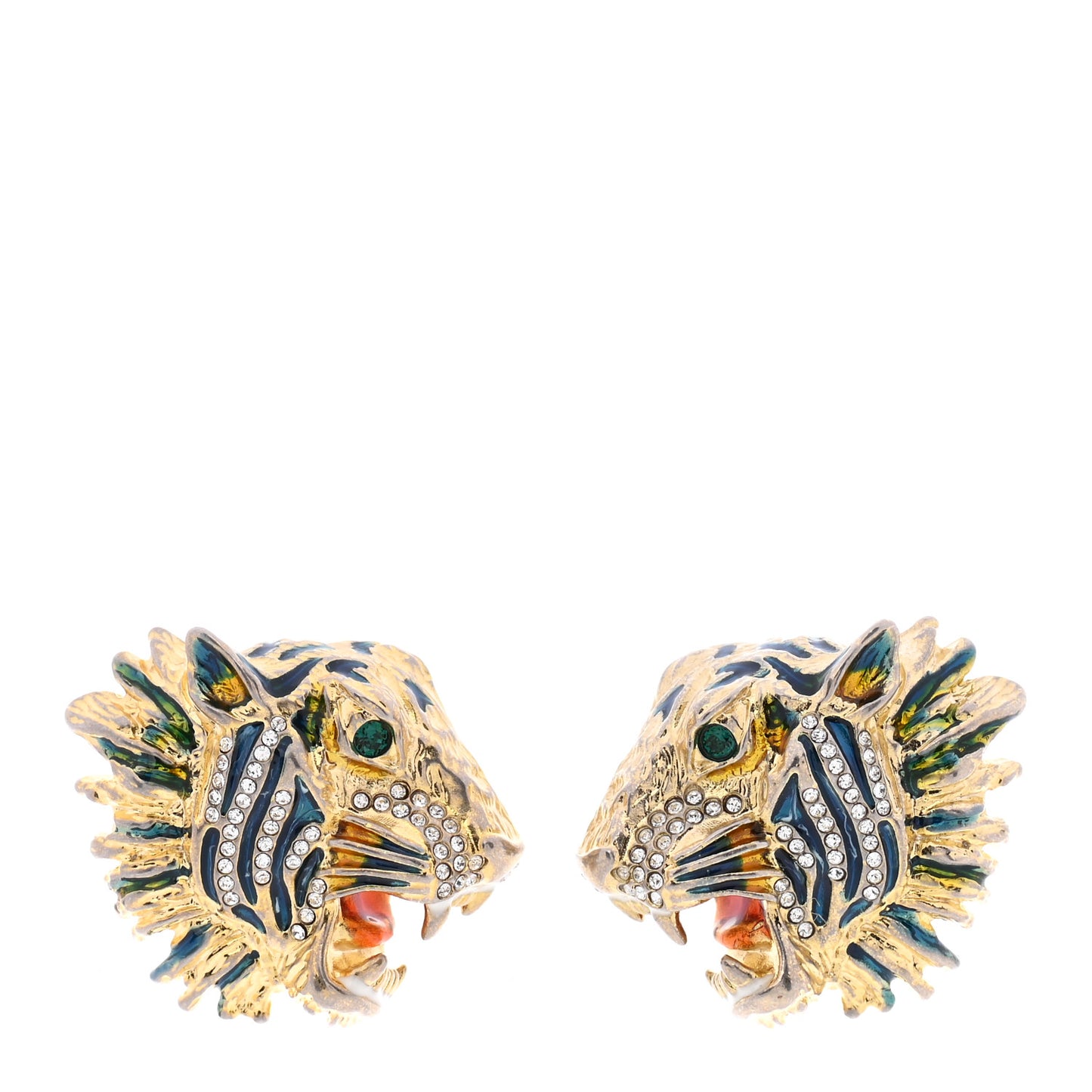 Crystal Rajah Earrings Gold