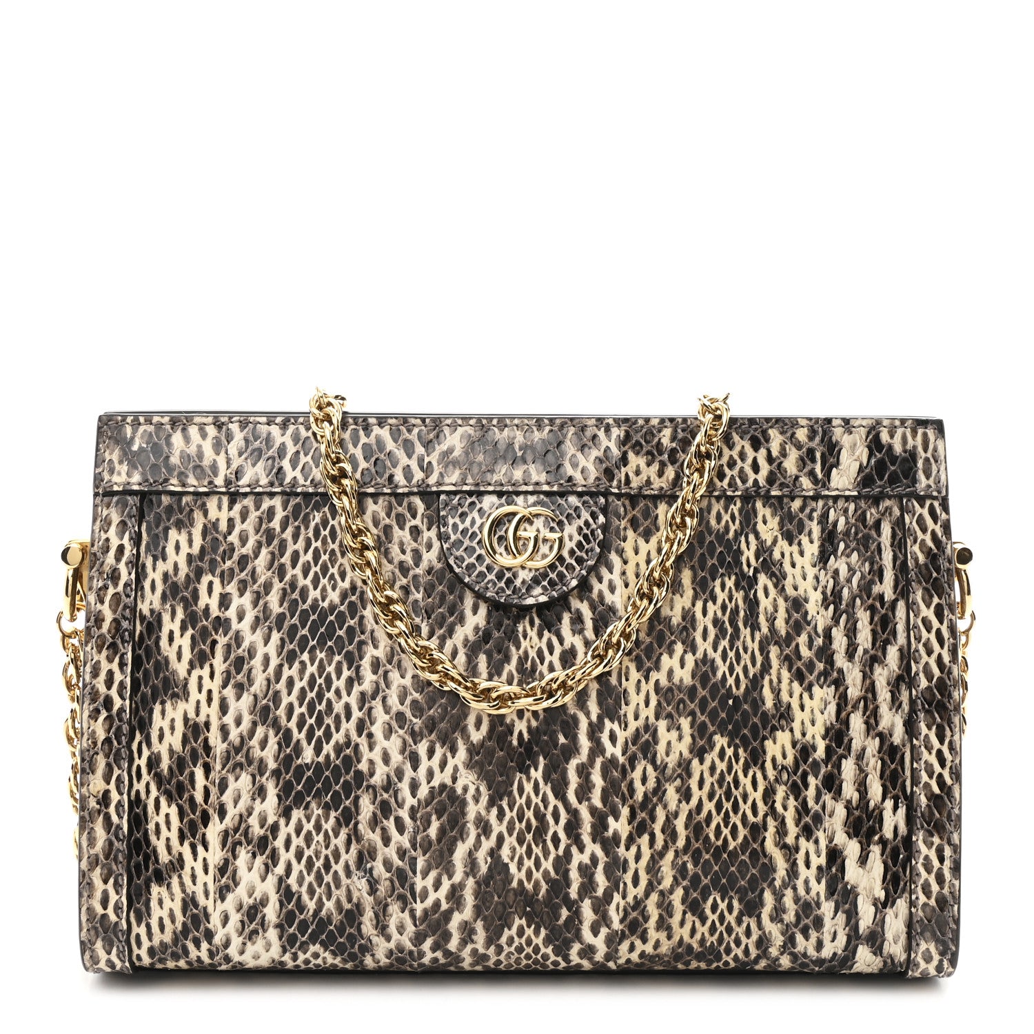 Gucci Snakeskin GG Small Ophidia Chain Shoulder Bag Roccia 1 of 11