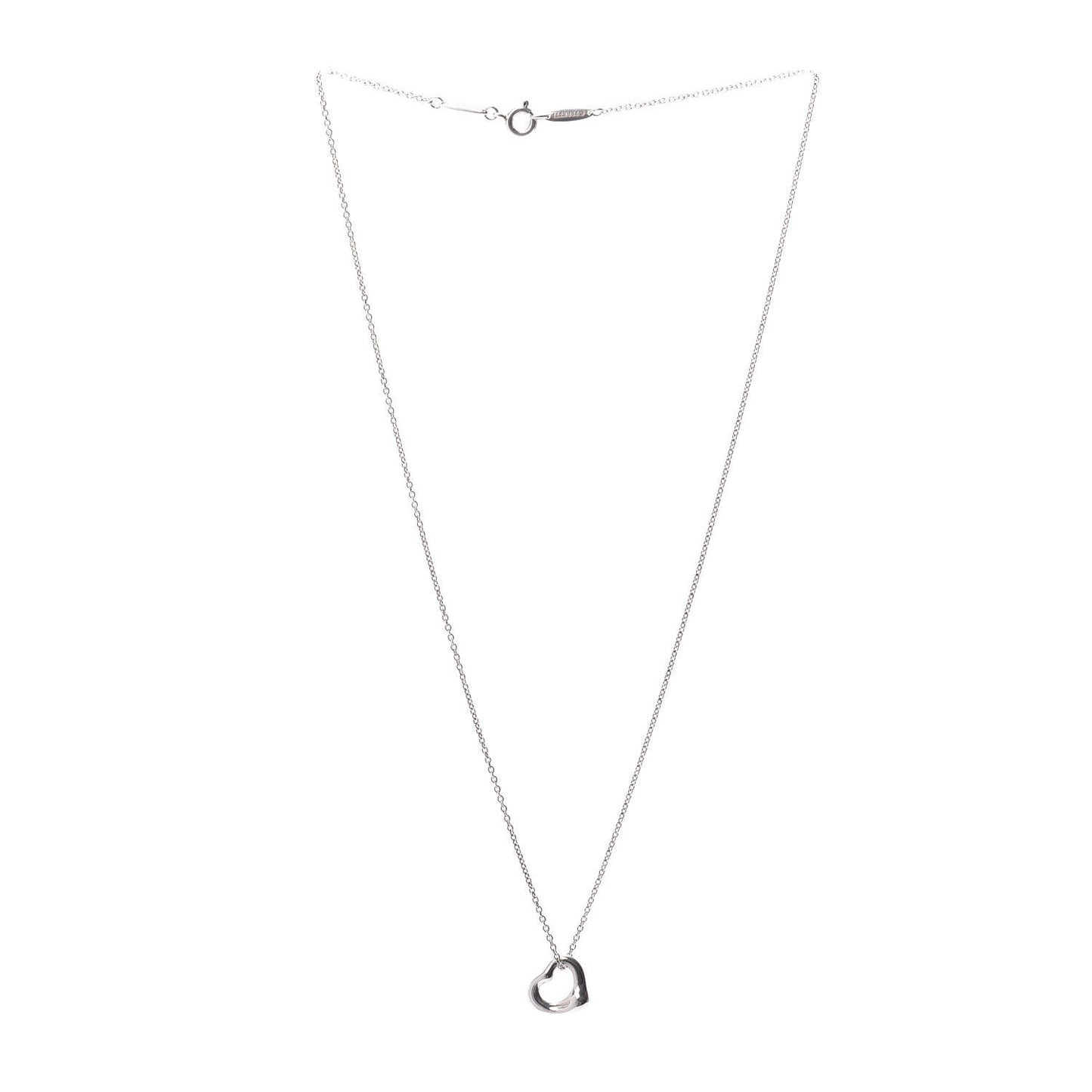 Sterling Silver 11mm Elsa Peretti Open Heart Pendant Necklace