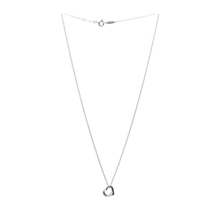 Tiffany Sterling Silver 11mm Elsa Peretti Open Heart Pendant Necklace 3 of 4