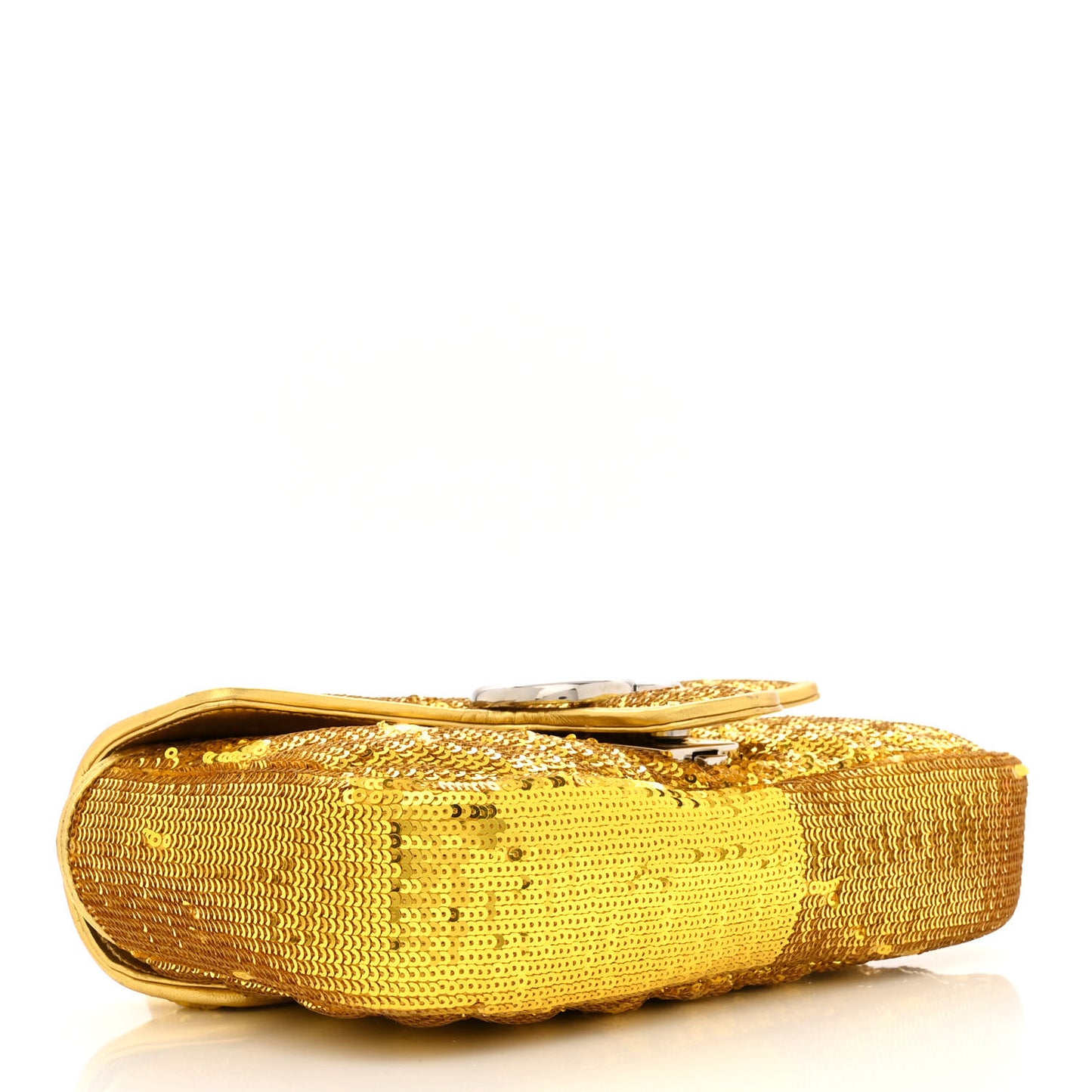 Sequin Matelasse Diagonal Mini GG Marmont Shoulder Bag Gold