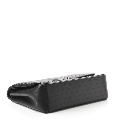 Chanel Lambskin Chevron Quilted Maxi Double Flap Black 5 of 13