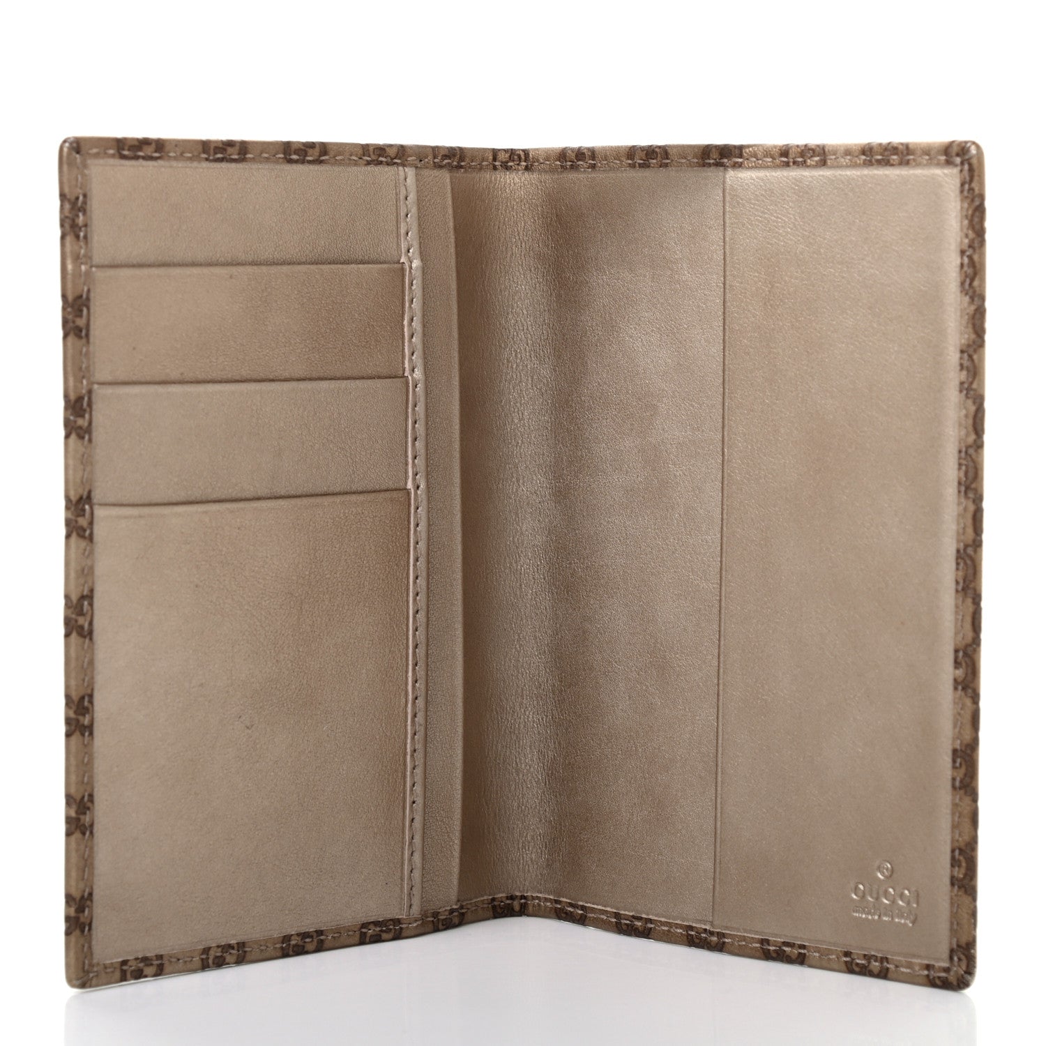 Gucci Metallic Guccissima Signature Passport Case Gold 5 of 8