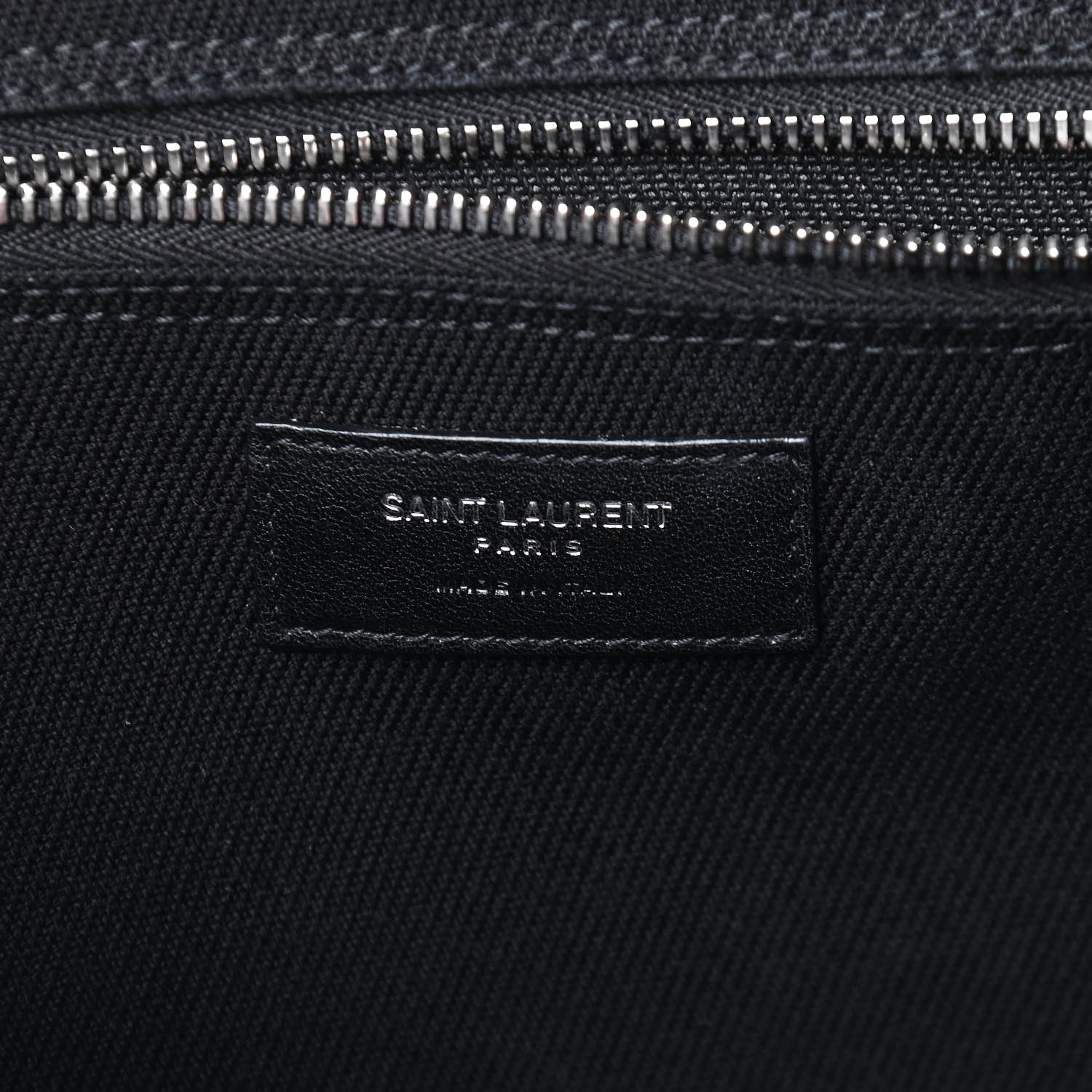 Saint Laurent Linen Calfskin Rive Gauche Tote Black 6 of 8