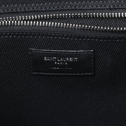 Saint Laurent Linen Calfskin Rive Gauche Tote Black 6 of 8
