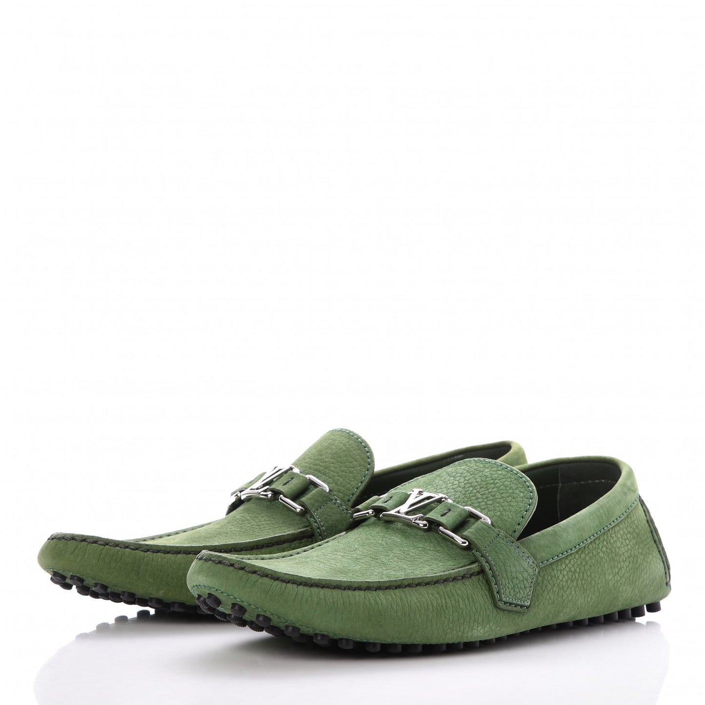 Mens Suede Hockenheim Moccasin Loafers 8 Green
