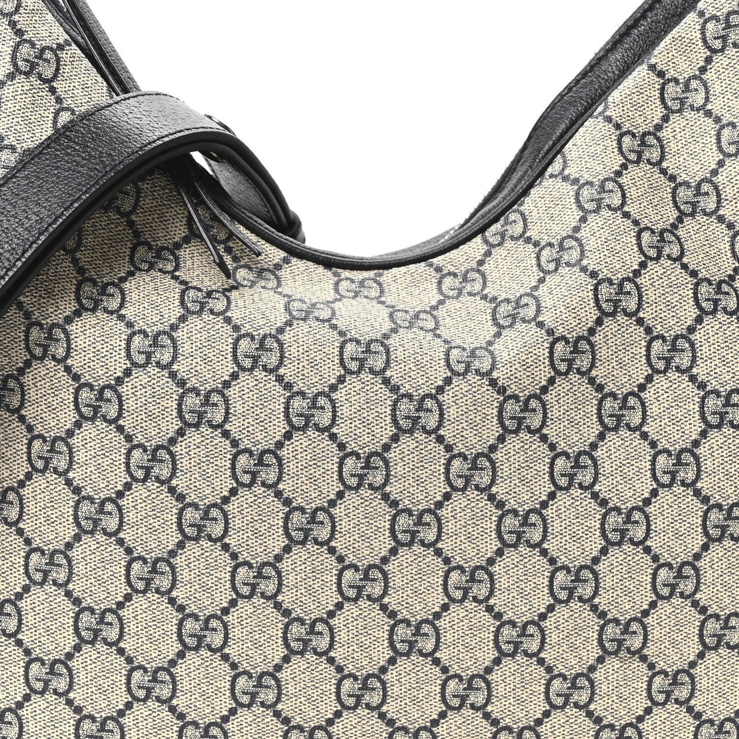 Gucci GG Supreme Monogram Textured Calfskin Web Large Attache Shoulder Bag Beige Blue 8 of 10