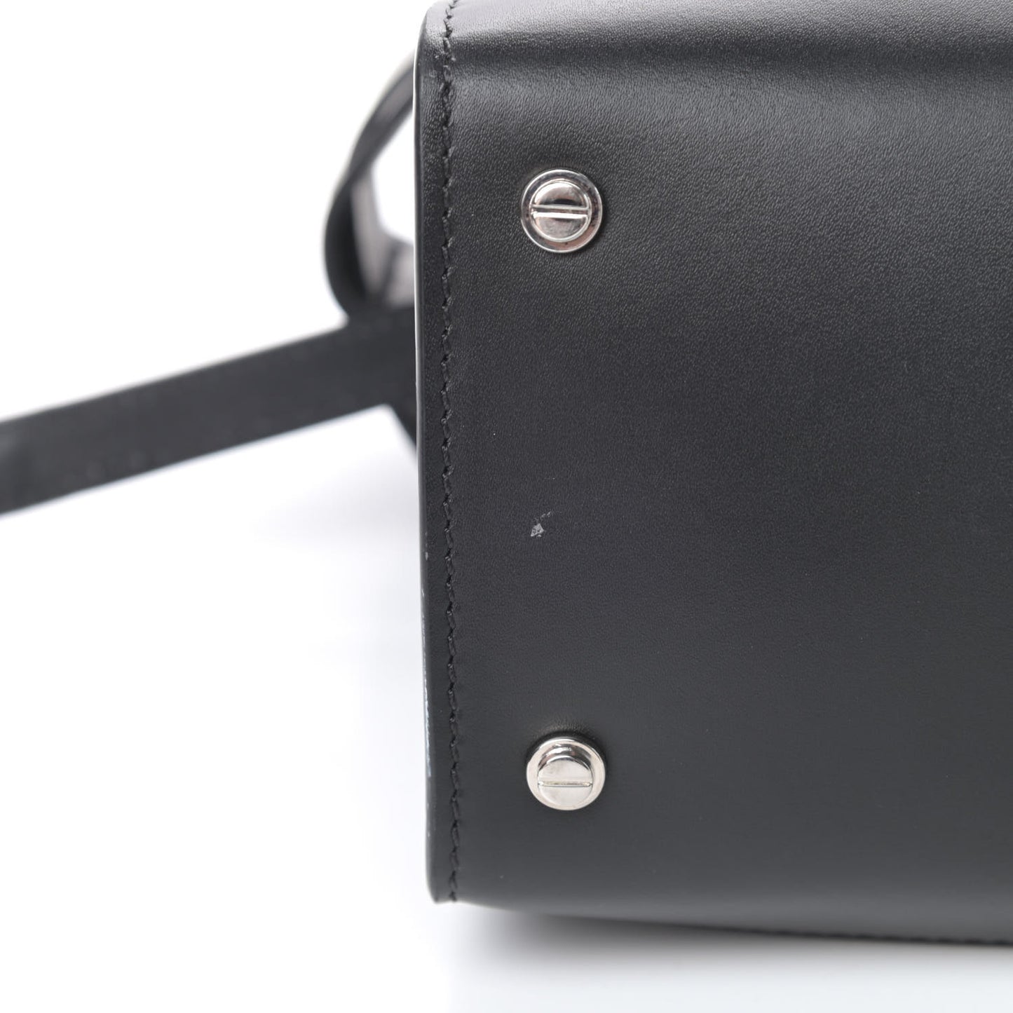 Smooth Calfskin Small Horizon Satchel Black