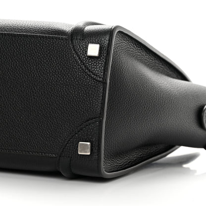 Celine Drummed Calfskin Micro Luggage Black 10 of 13