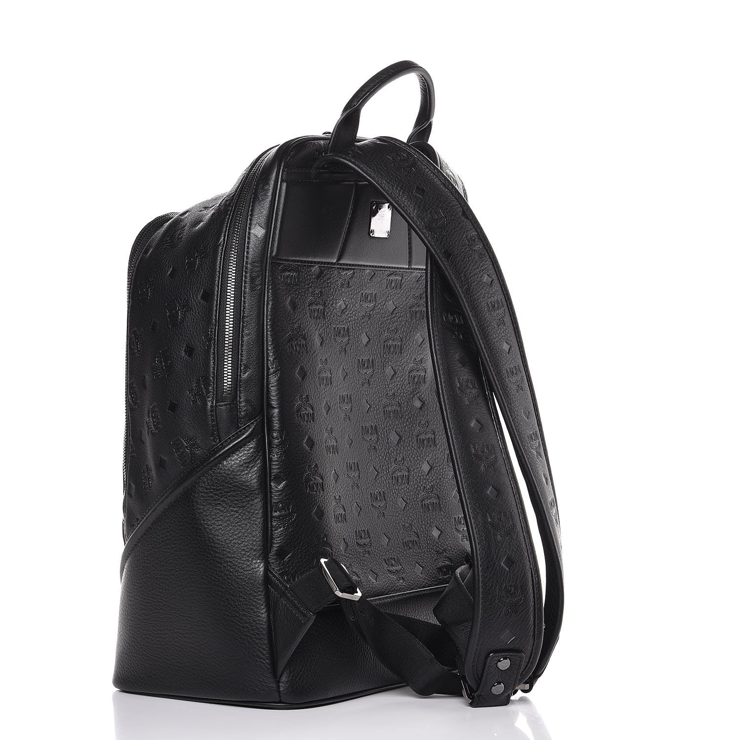 MCM Calfskin Ottomar Monogram Duke Backpack Black 3 of 17