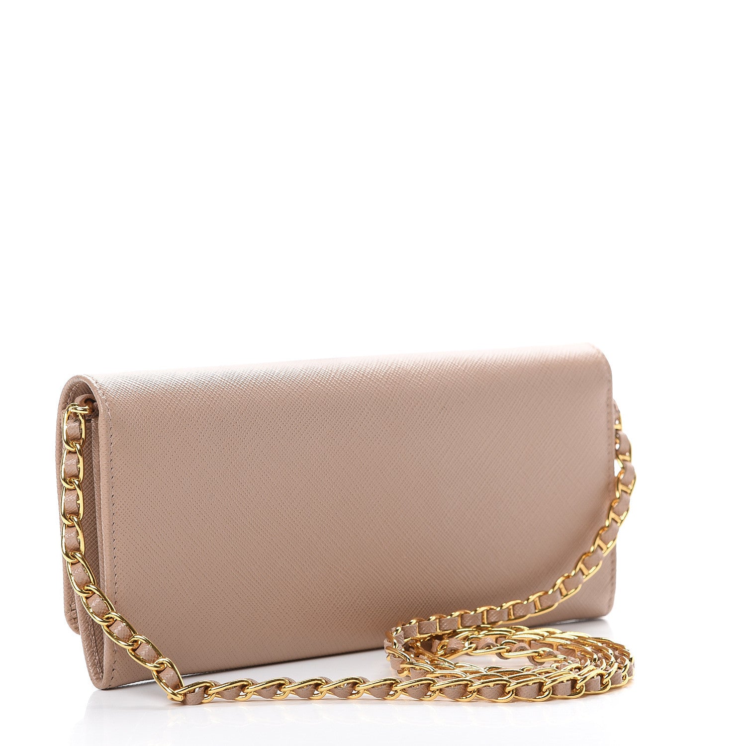 Prada Saffiano Metal Oro Chain Wallet Cammeo 2 of 12
