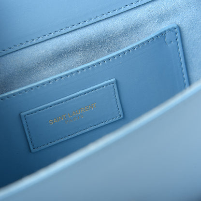 Saint Laurent Smooth Calfskin Classic Monogram Cassandre Clutch Blue Glacier 7 of 8