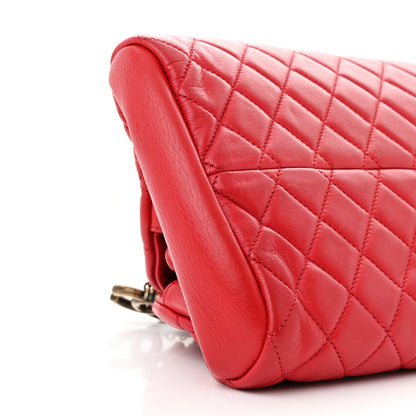 Chanel Lambskin Quilted Medium Just Mademoiselle Red 11 of 14