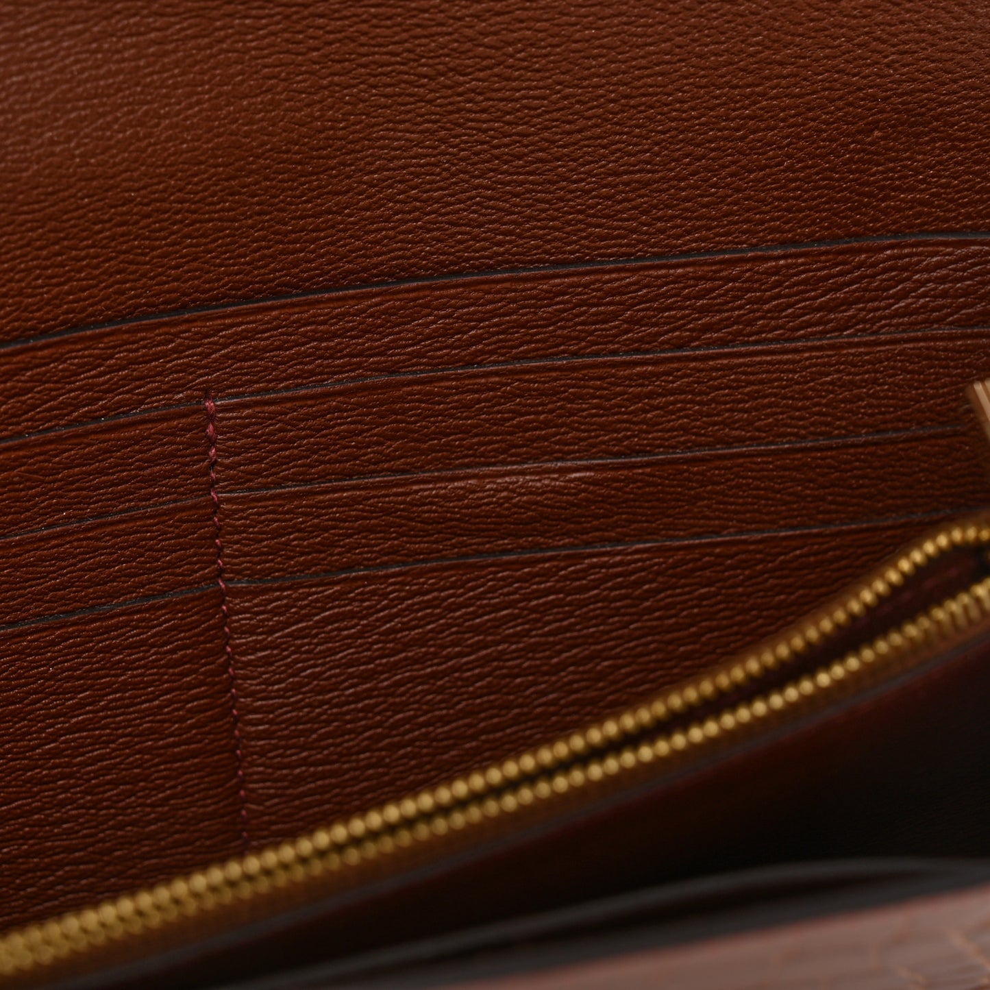 Shiny Alligator Kelly Longue Wallet Miel