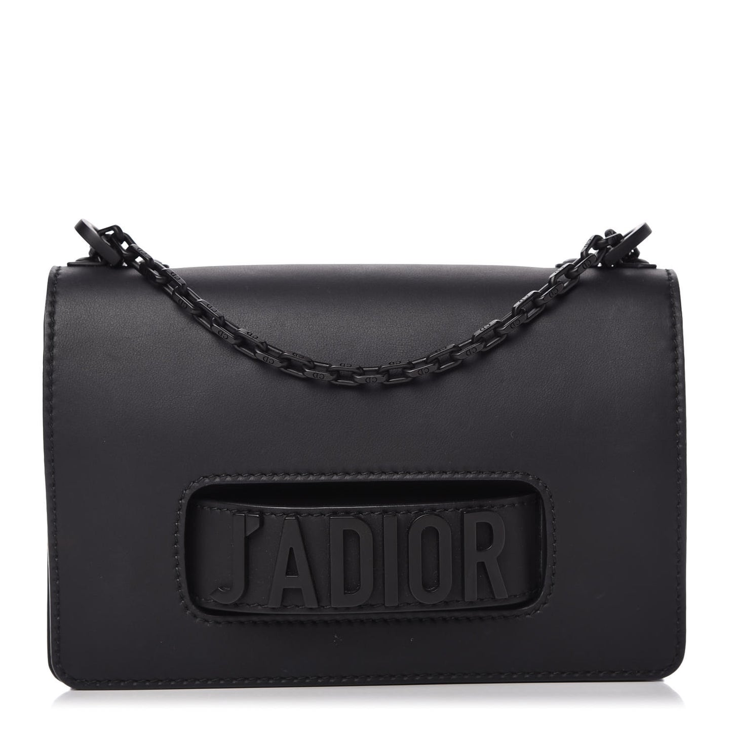 Ultra Matte Calfskin J'Adior Chain Flap Bag Black