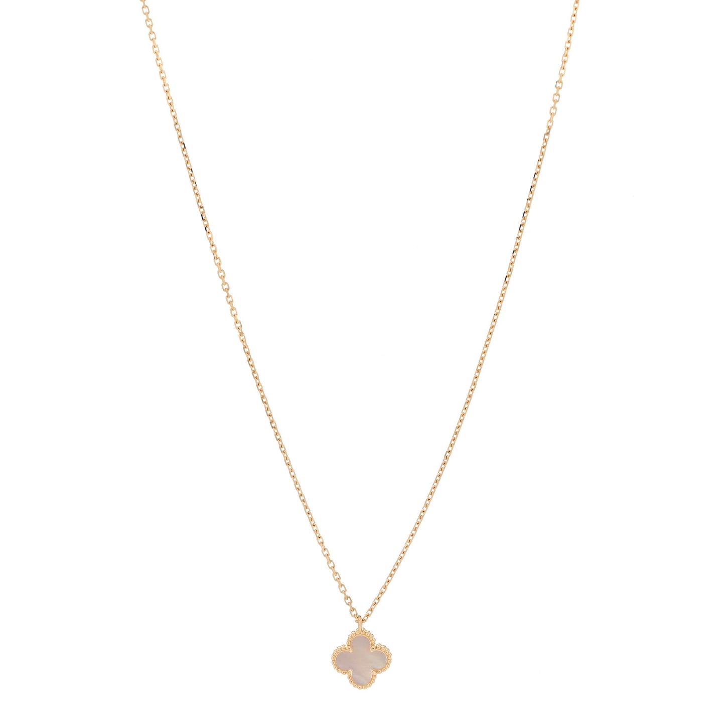 18K Yellow Gold Mother of Pearl Sweet Alhambra Pendant Necklace