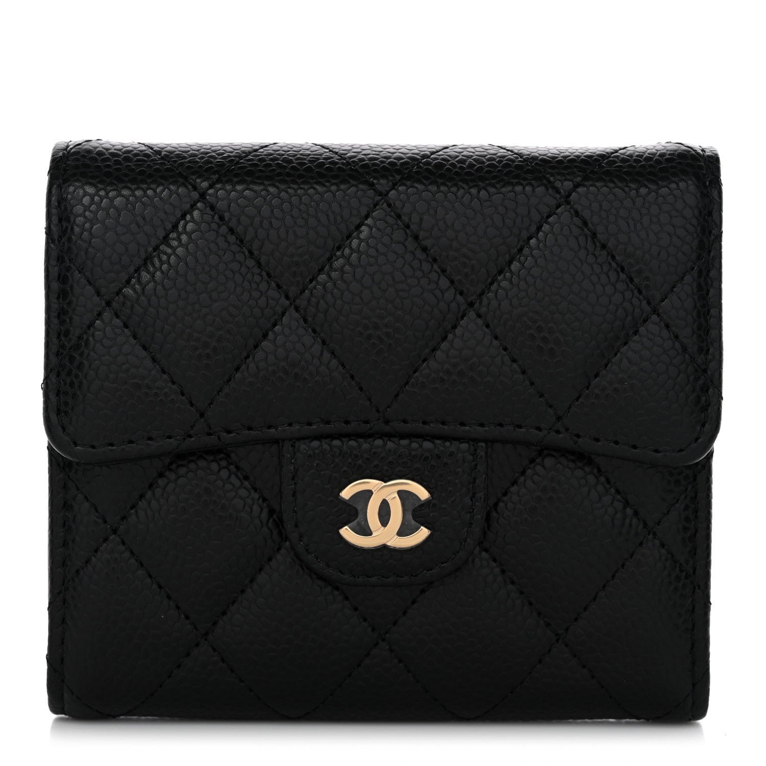 Chanel Caviar Quilted Compact Flap Wallet Black 1 of 9