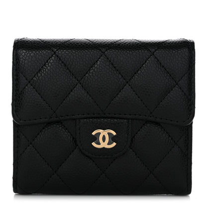 Chanel Caviar Quilted Compact Flap Wallet Black 1 of 9