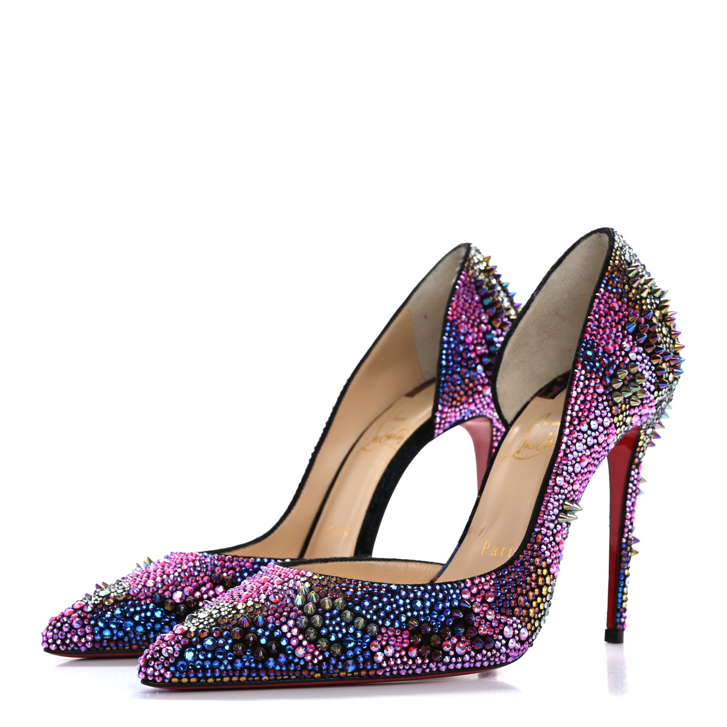 Milky Suede Iriza Bling Bang 100 Pumps 38.5 Black Multicolor