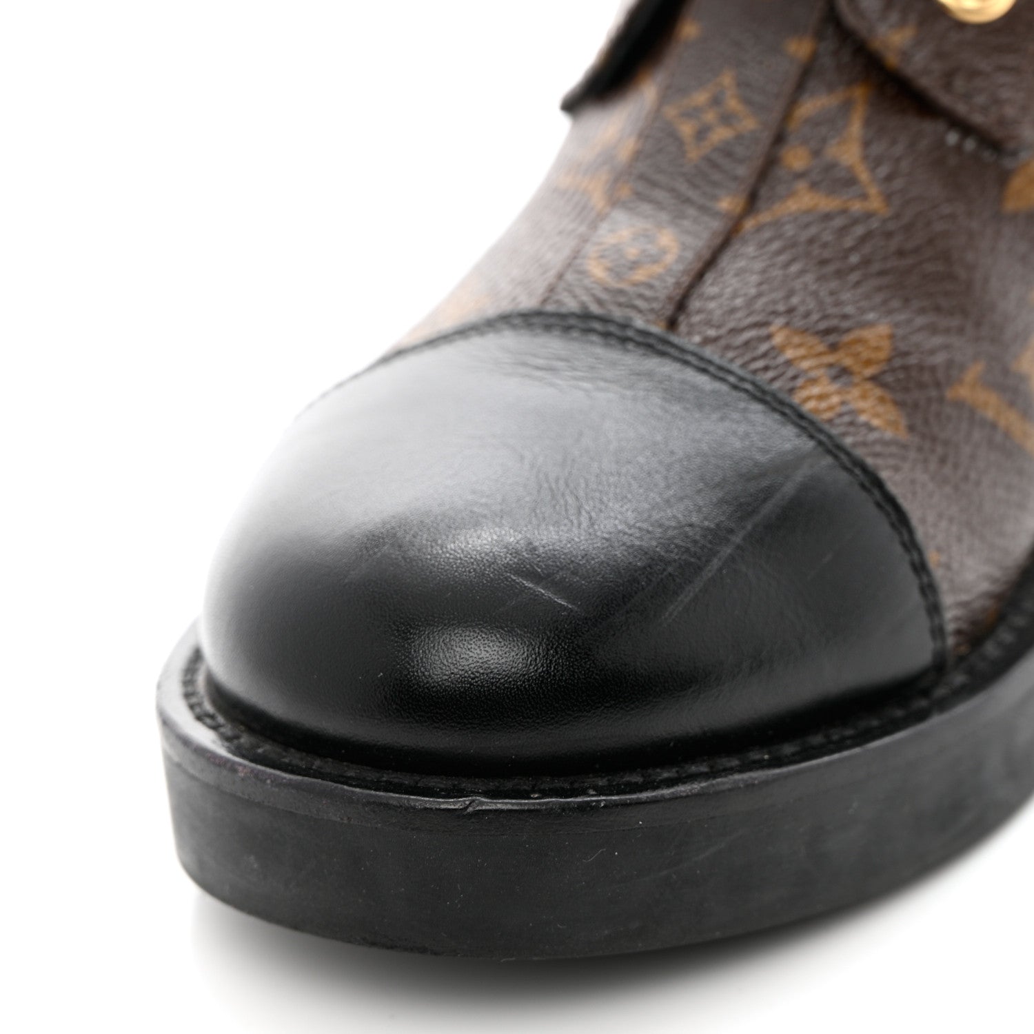 Louis Vuitton Monogram Calfskin Wonderland Flat Ranger Boots 35.5 Black 10 of 15