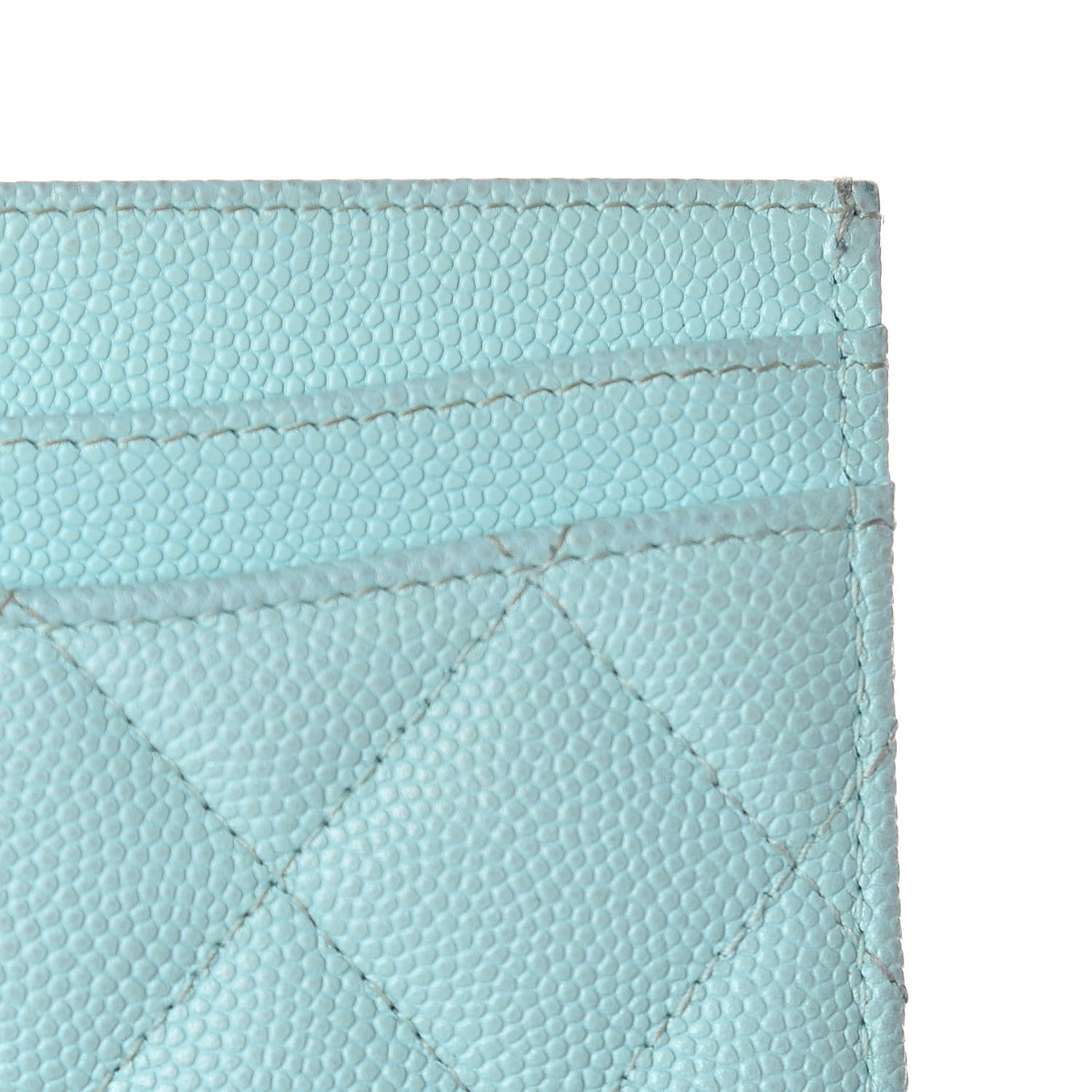 Chanel Caviar Quilted Card Holder Light Blue 19 of 20