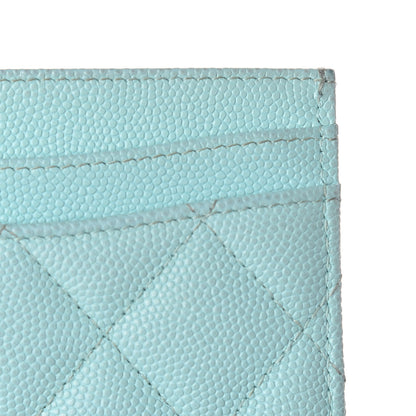 Chanel Caviar Quilted Card Holder Light Blue 19 of 20