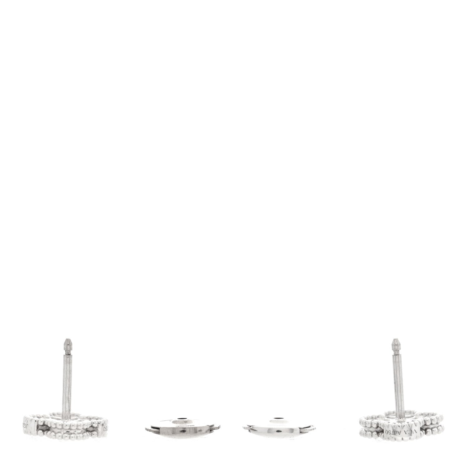 Van Cleef & Arpels 18K White Gold Diamond Sweet Alhambra Earrings 3 of 5