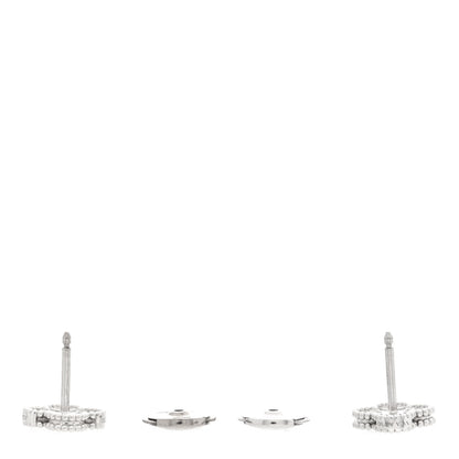 Van Cleef & Arpels 18K White Gold Diamond Sweet Alhambra Earrings 3 of 5