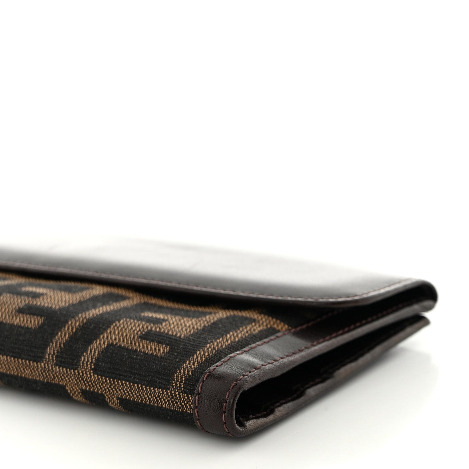 Fendi Zucca Calfskin Continental Flap Wallet Tobacco 12 of 13