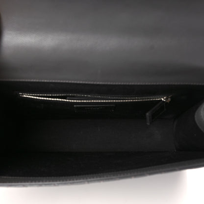 Saint Laurent Grain De Poudre Textured Mixed Matelasse Large Triquilt Monogram Satchel Earth 4 of 8