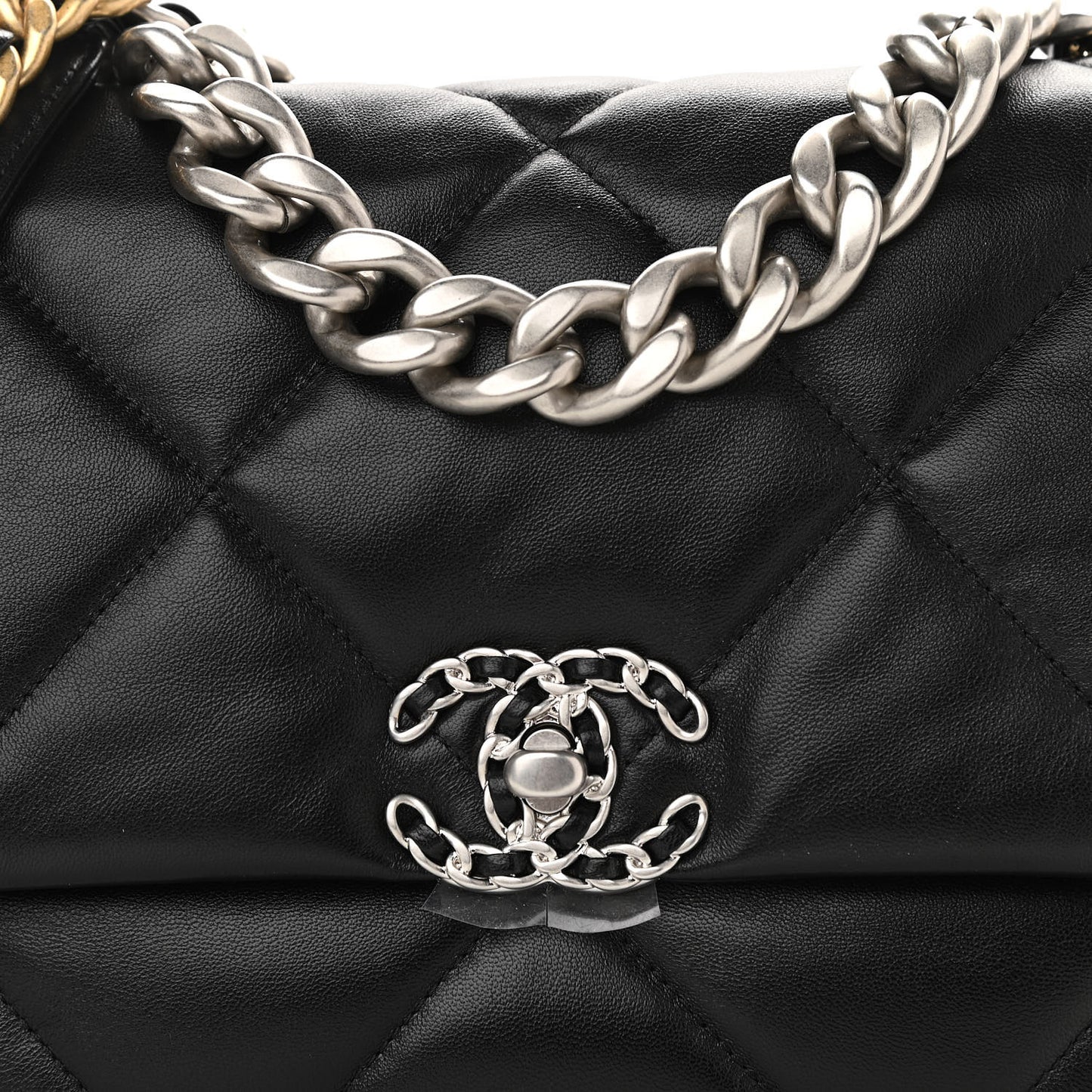 Lambskin Quilted Large Chanel 19 Flap Black