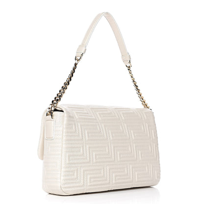Versace Calfskin Icon Quilted Flap White 3 of 9