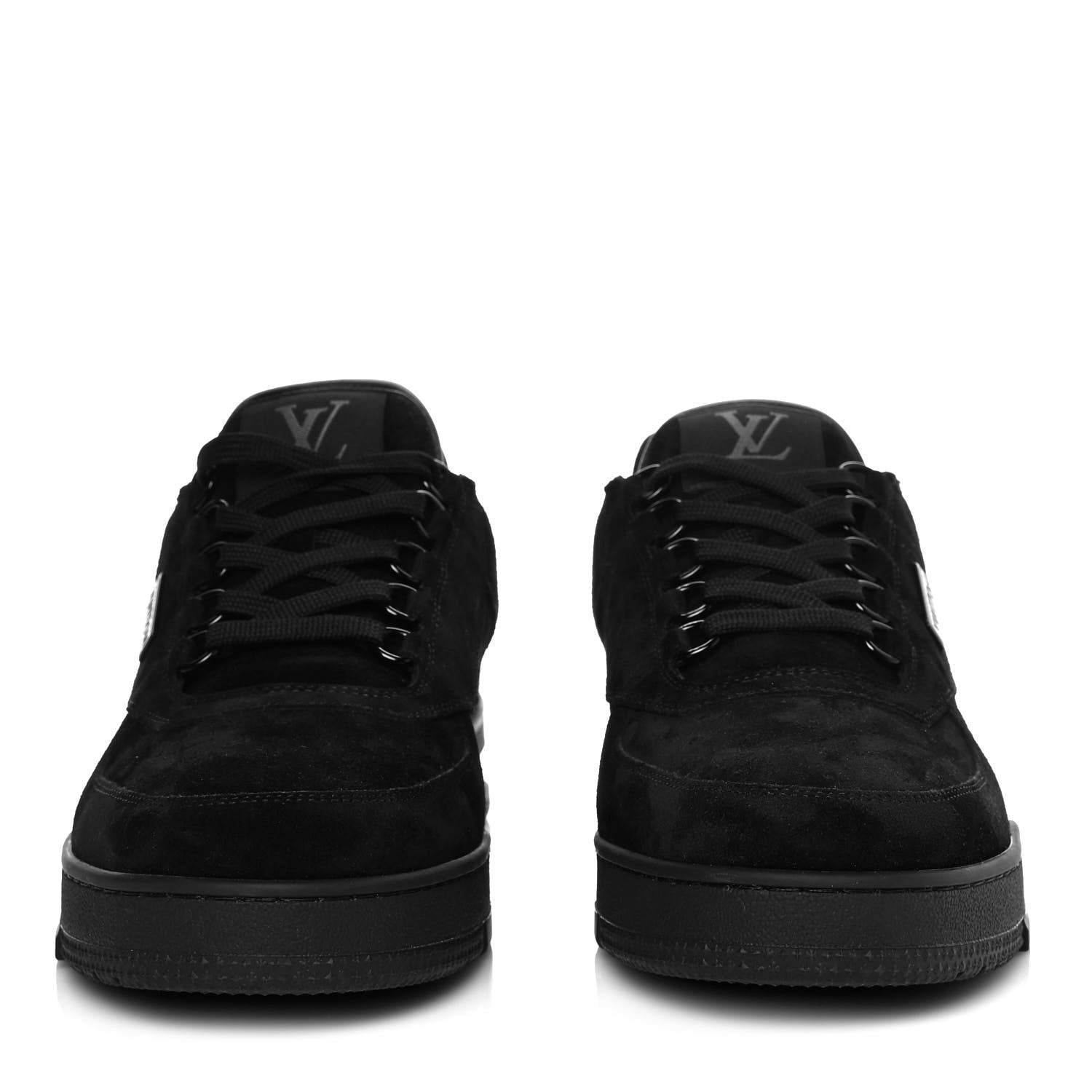 Louis Vuitton Suede Mens LV Trainer Sneakers 9 Black 2 of 8