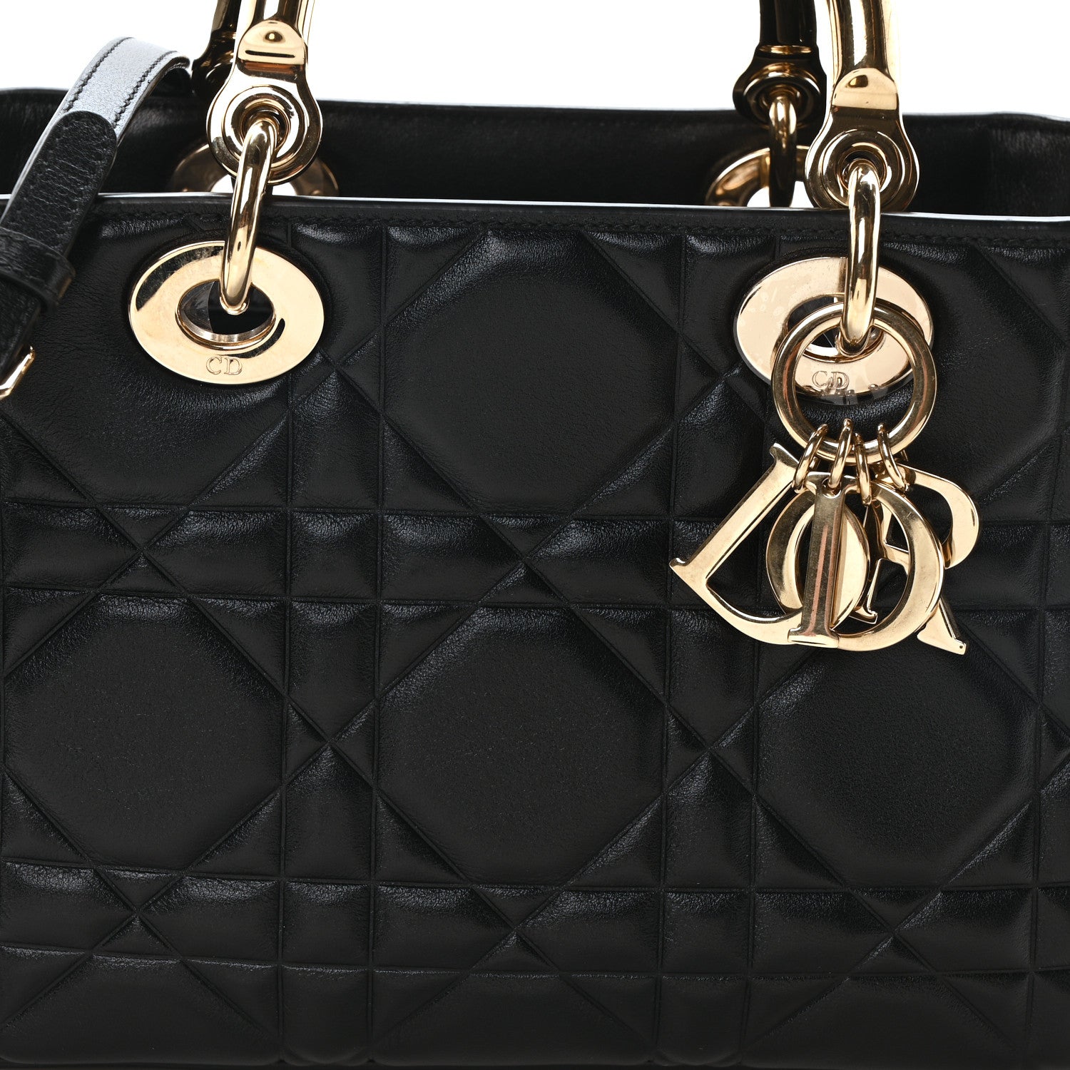 Christian Dior Calfskin Cannage Small The Lady 95.22 Black 7 of 9