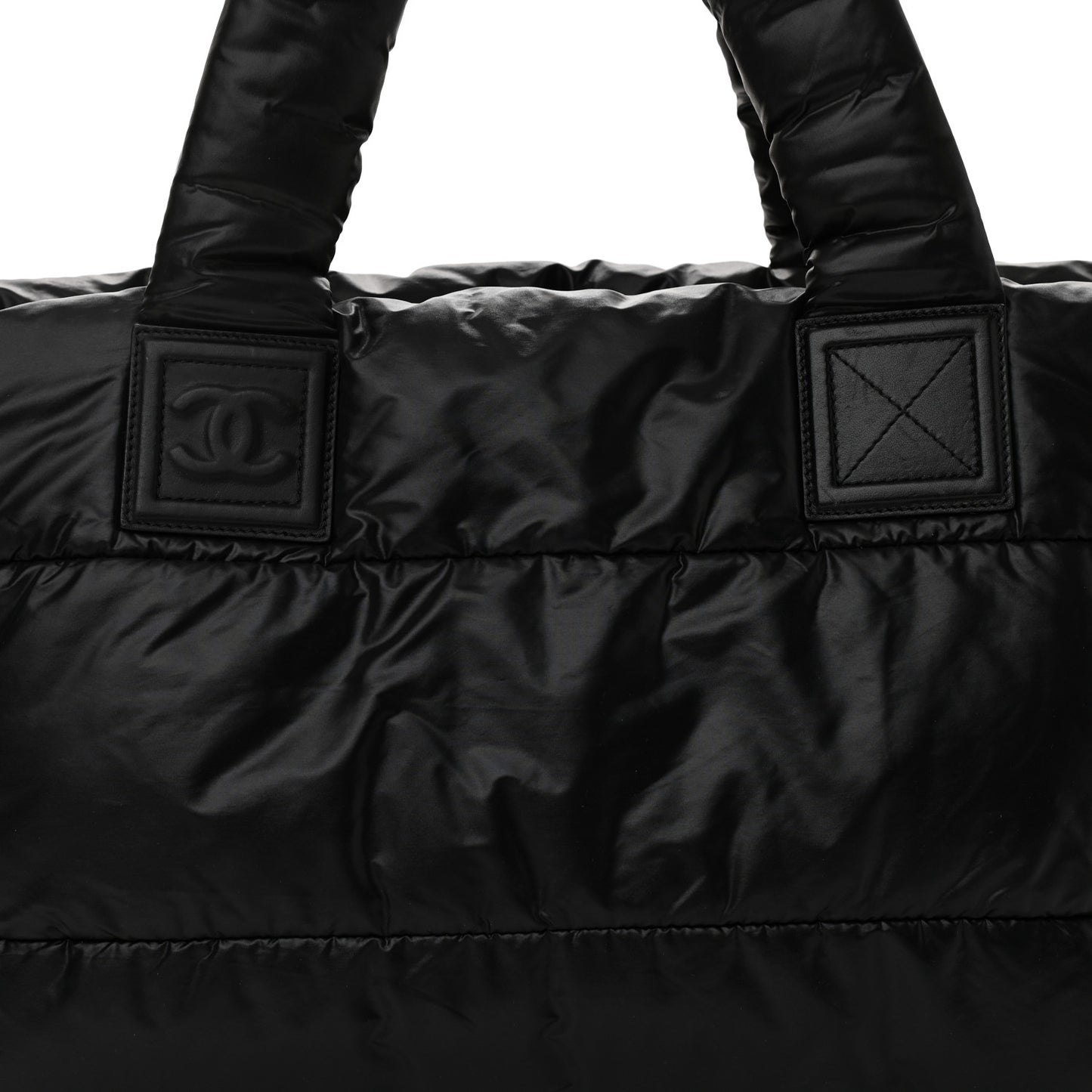 Nylon Quilted Coco Cocoon Reversible Tote Black