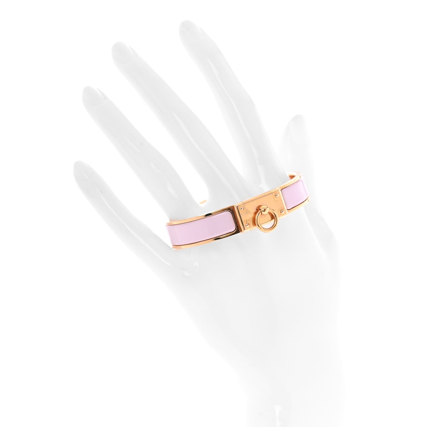 Enamel Clic Anneau Bracelet GM Rose Dragee