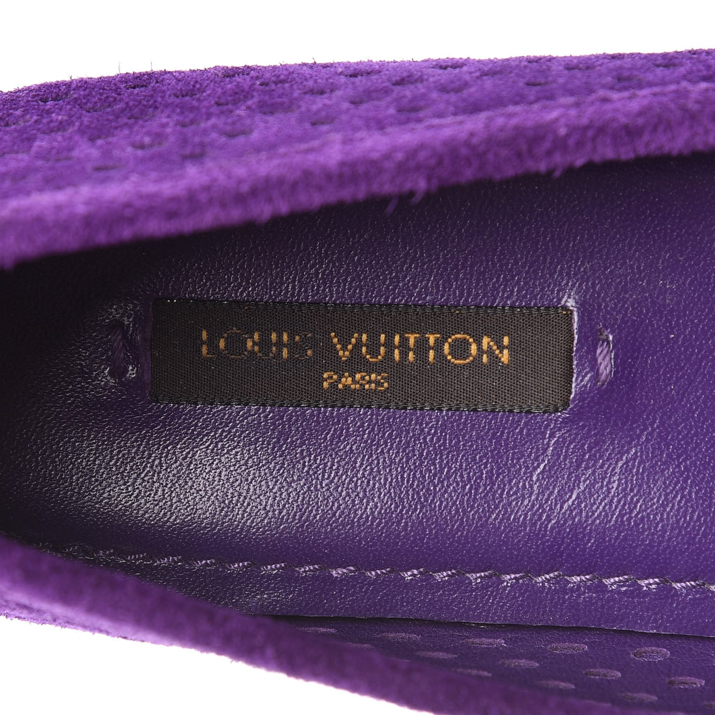 Suede Perforated Oxford Ballerina Flats 36 Violet