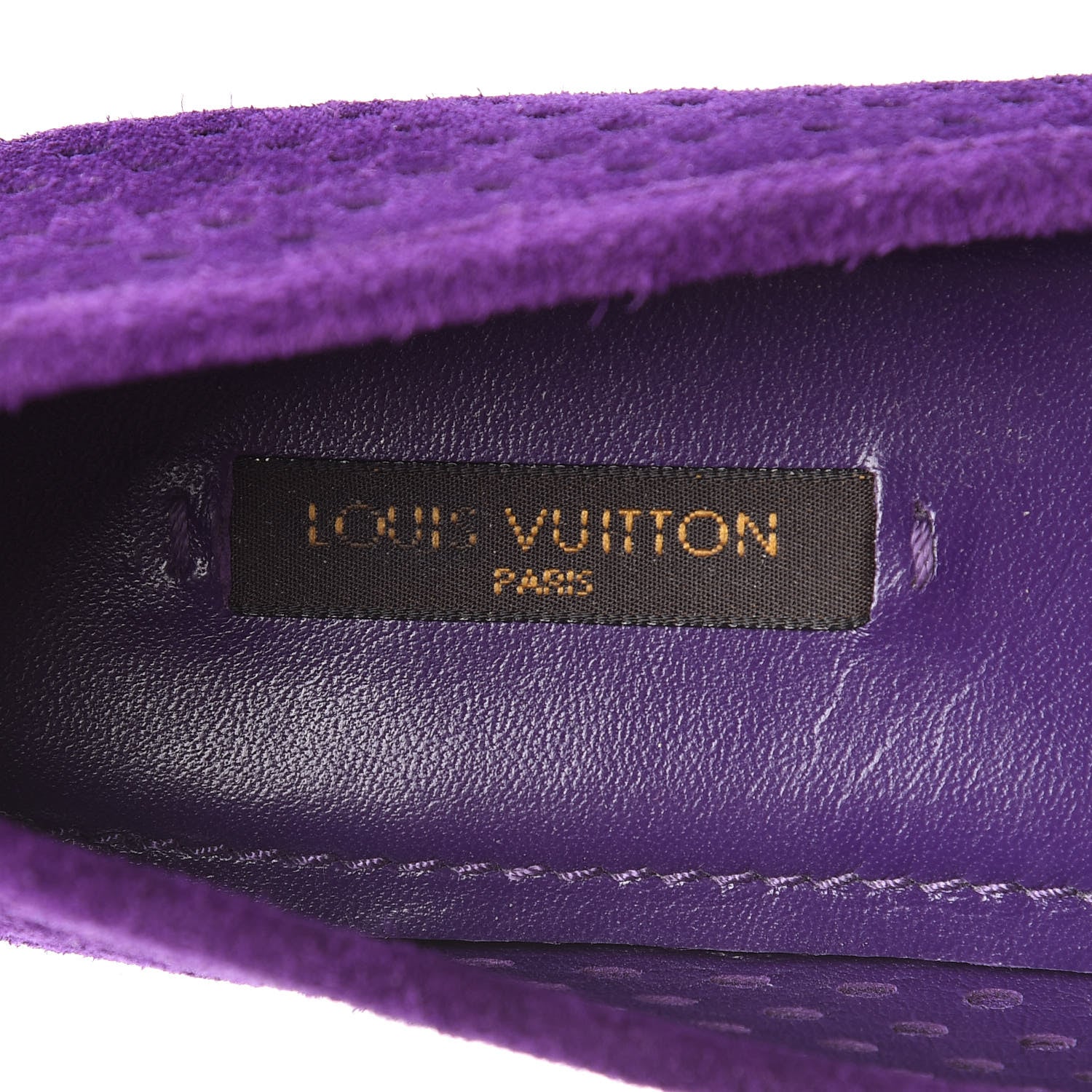 Louis Vuitton Suede Perforated Oxford Ballerina Flats 36 Violet 9 of 12