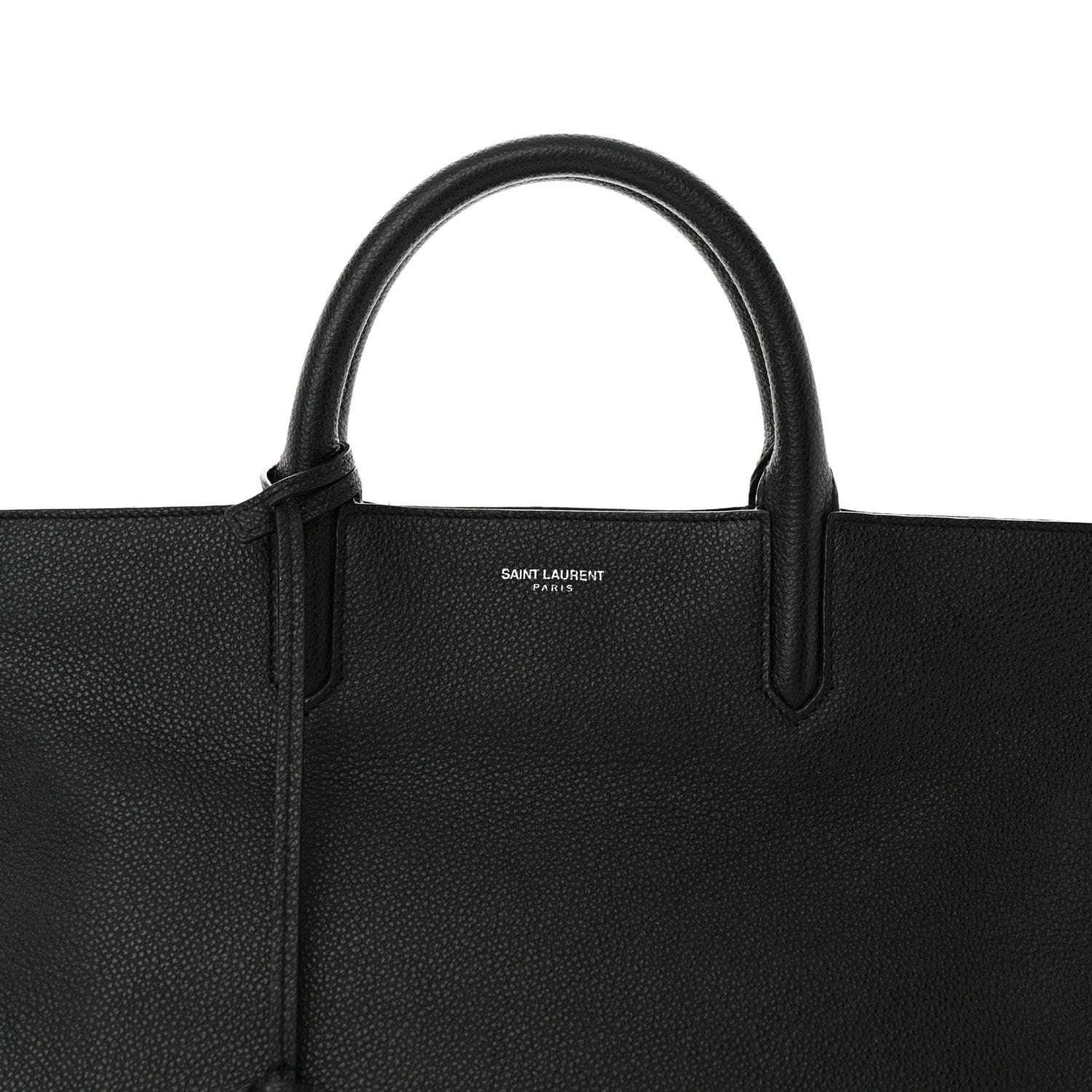 Saint Laurent Grained Calfskin Small Cabas Rive Gauche Black 8 of 22