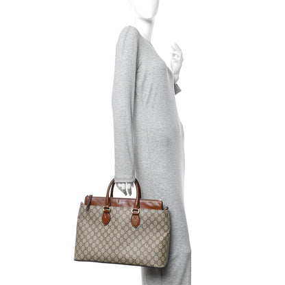 Gucci GG Supreme Monogram Small Zip Top Tote Beige Tuscany 2 of 15